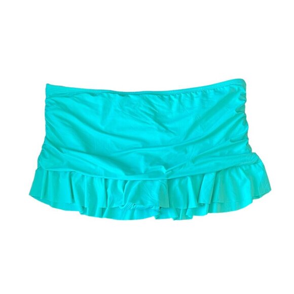La Blanca Aquamarine Island Goddess Ruffle Skirted Bottom Swim Skirt NWT NEW 14 - Picture 3 of 5